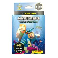 Minecraft - Treasure Stickerkollektion - Blister Frontalansicht - mit 1 LE Block Card