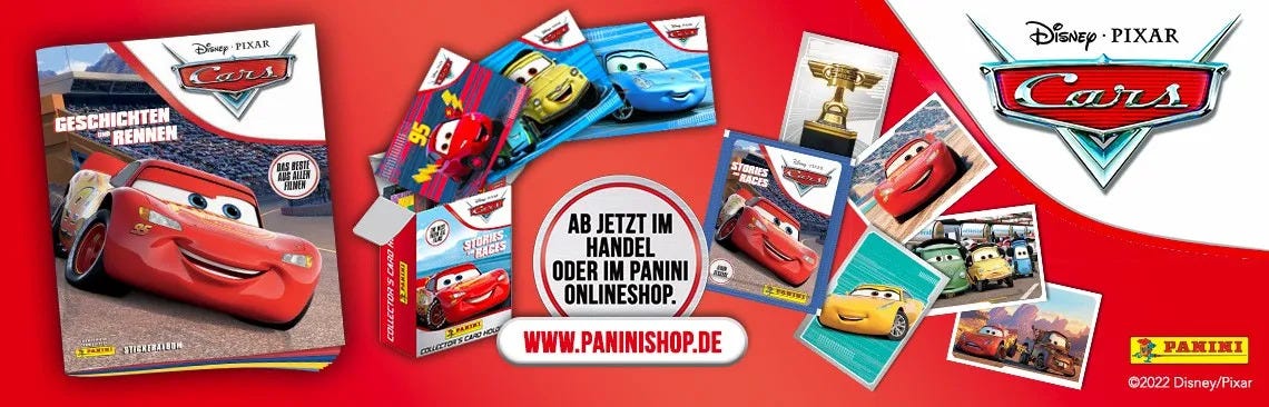 Disney Cars - Sticker und Cards - Geschichten und Rennen - Ab jetzt im Handel oder im Panini Onlineshop