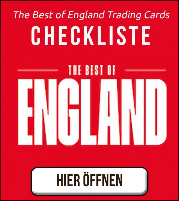 Panini 2022 The Best Of England Trading Cards - Checkliste